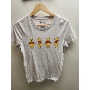 Disney Winnie The Pooh Graphic T Shirt Womens XS Beige Short Sleeve Tee Top